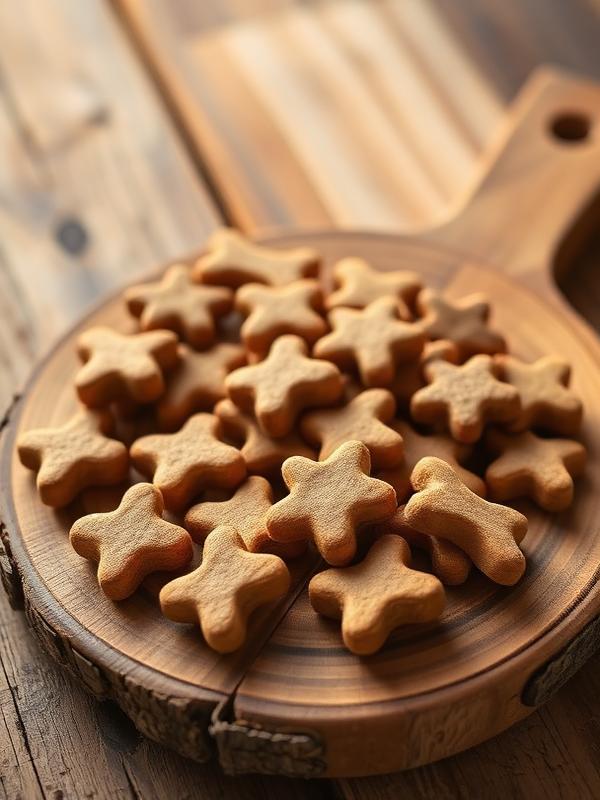 Organic dog treats on a wooden board